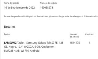 Samsung Galaxy Tab S7 FE con Teclado