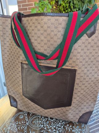Bolso Tote Gucci Beige y Marrón