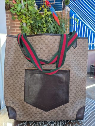 Bolso Tote Gucci Beige y Marrón