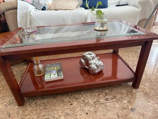 Mesa de centro madera y cristal