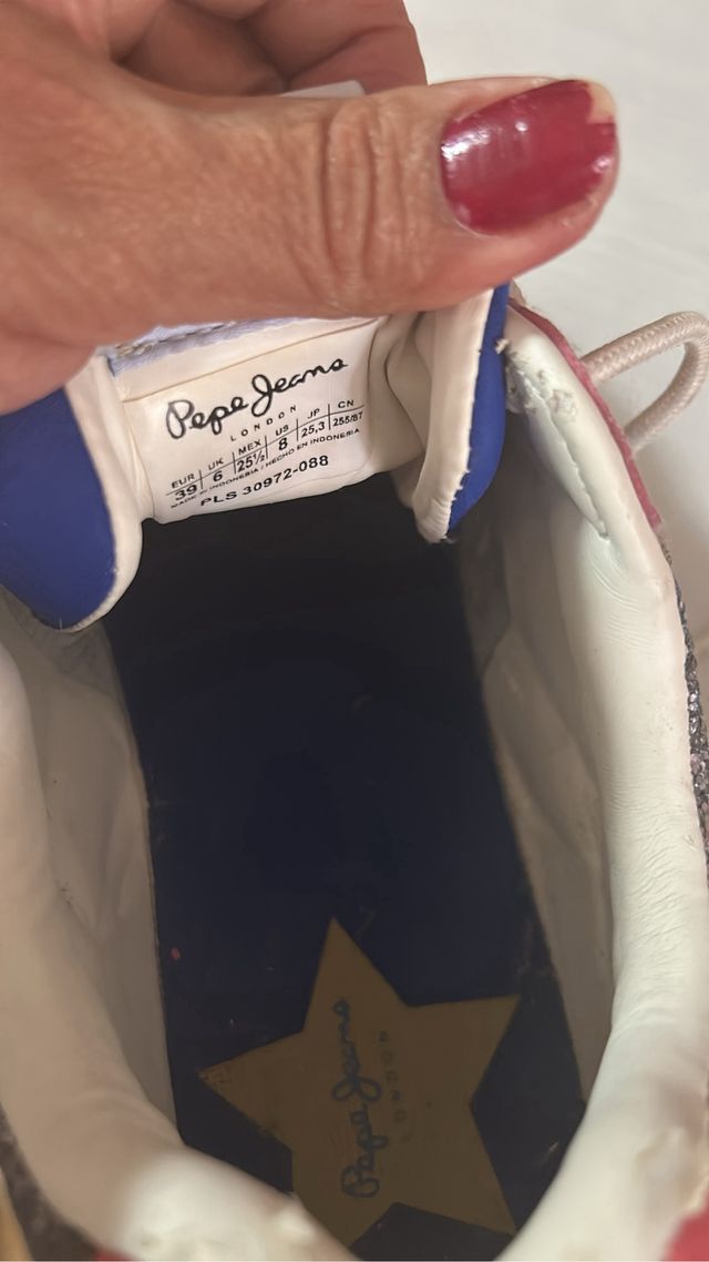 Zapatillas Pepe Jeans Beige y Plateadas