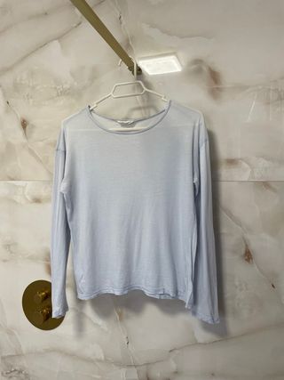Camiseta Zara fina mujer S azul