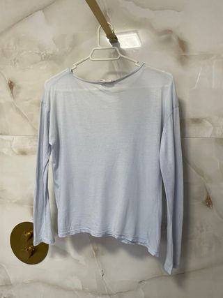 Camiseta Zara fina mujer S azul