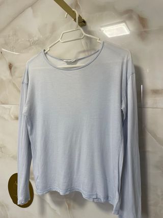 Camiseta Zara fina mujer S azul