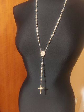 Rosario collar acero inoxidable y estuche