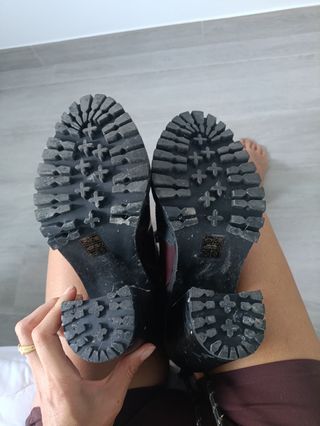 Botines de tacón burdeos