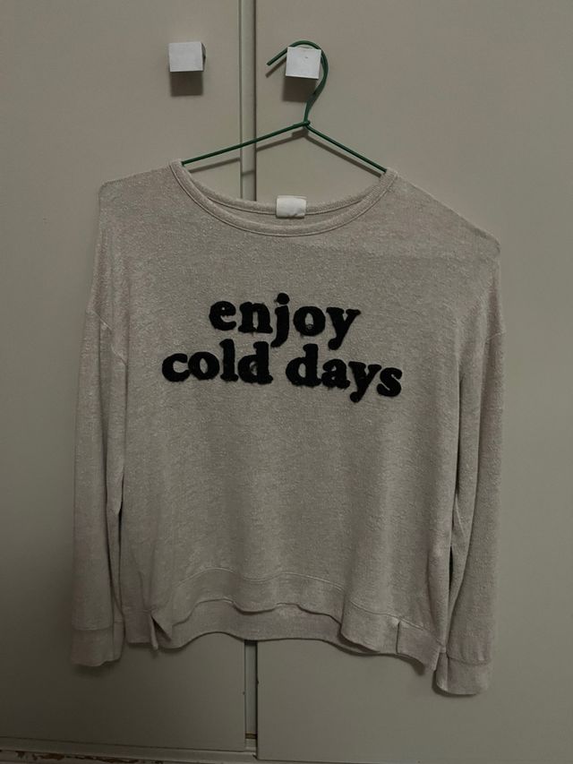 Camiseta beige enjoy cold days