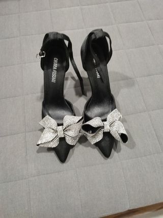 Zapatos Chiara Foscari tacón fiesta lazo strass