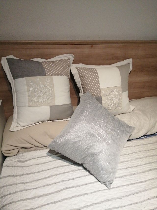 Juego 3 cojines decorativos patchwork