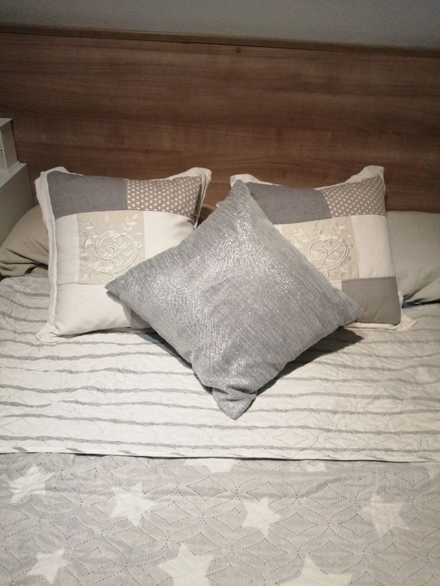 Juego 3 cojines decorativos patchwork