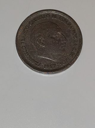 Moneda 50 pesetas Franco Caudillo de España 1957