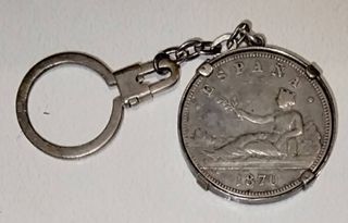 Moneda 5 Pesetas Plata 1870