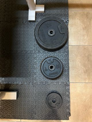 Kit Gimnasio Banco Pesas Mancuernas Bandas