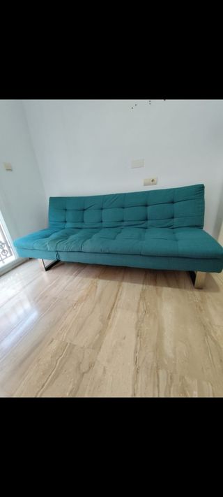 Sofá cama moderno color verde azulado