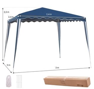 Carpa azul y blanca