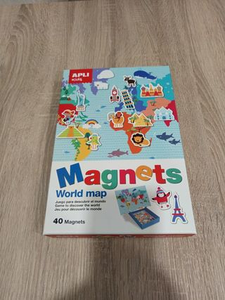 Juego mesa imanes mapa mundo infantil
