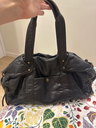 Bolso Negro Cuero Sintético