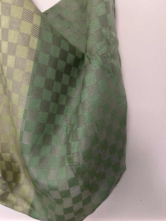 Bolsa Miriam Ponsa verde ajedrez