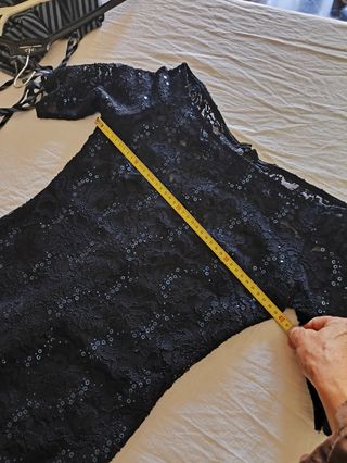 Vestido Cuplé  de fiesta azul oscuro con lentejuel
