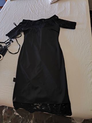Vestido Cuplé  de fiesta azul oscuro con lentejuel