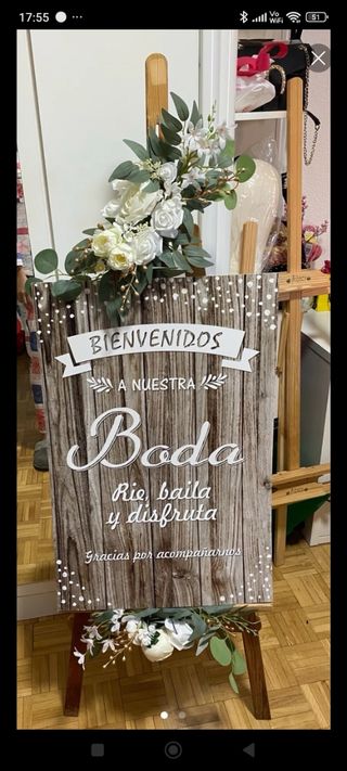 Cartel Bienvenidos a nuestra boda 