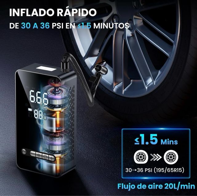 Compresor de aire portátil linterna 150PSI