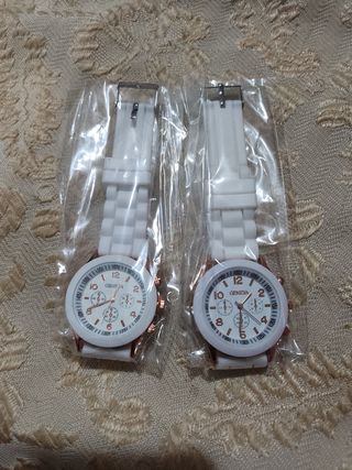 2 Relojes Geneva Blanco Deportivo