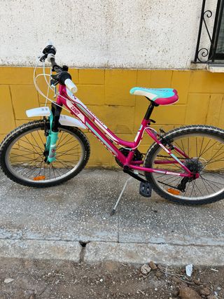 Bicicleta niña rosa y turquesa