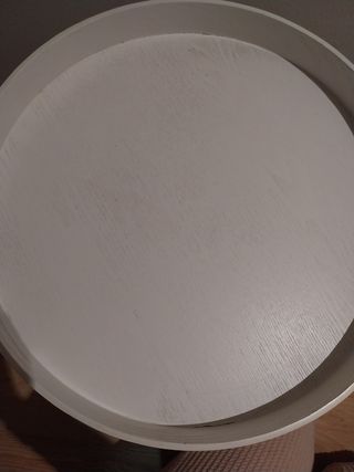 Mesa auxiliar redonda blanca