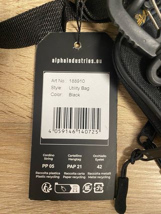 Bolso bandolera Alpha Industries negro unisex