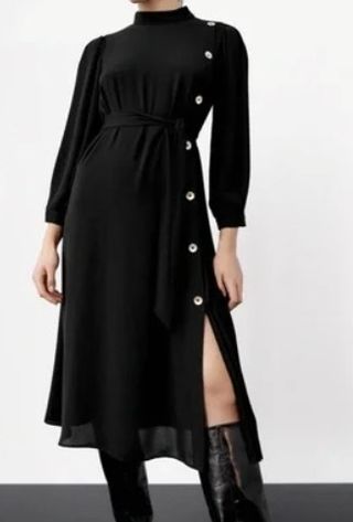 Vestido Zara negro con botones