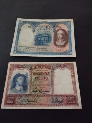 Billetes antiguos 500 pesetas Banco de España