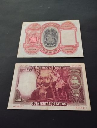 Billetes antiguos 500 pesetas Banco de España