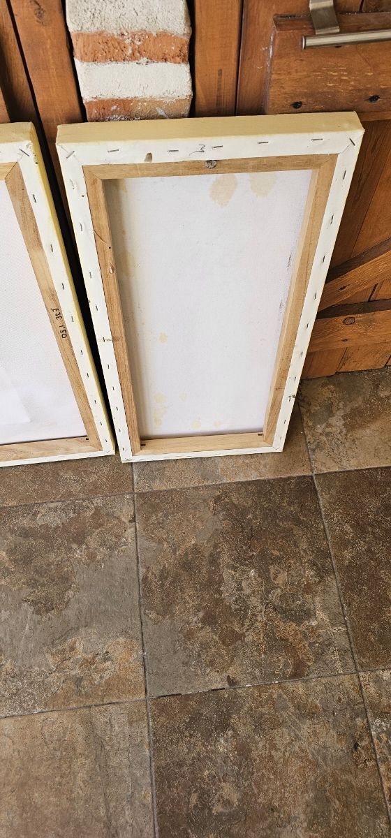 Juego 3 cuadros flores naranja y amarillo