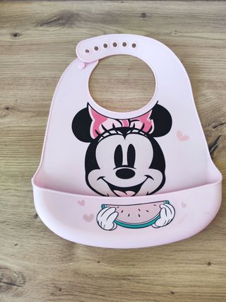 Babero Silicona Minnie Mouse Disney Rosa