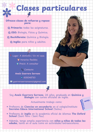 CLASES DE REFUERZO Y REPASO (Precio a consultar)