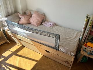 Cama nido madera 90x190 + 2 colchones