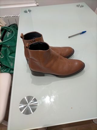 Botines piel mujer tacón medio talla 39