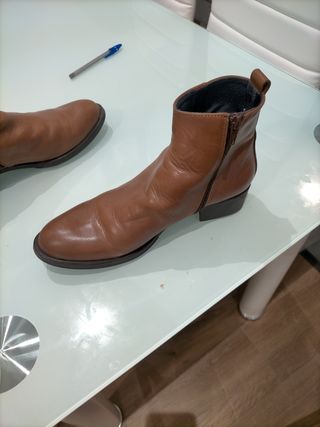 Botines piel mujer tacón medio talla 39