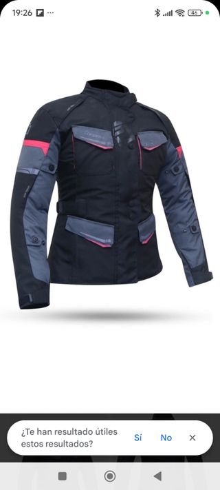 Chaqueta Moto Mujer Negra-Gris Talla L