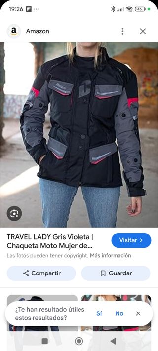 Chaqueta Moto Mujer Negra-Gris Talla L