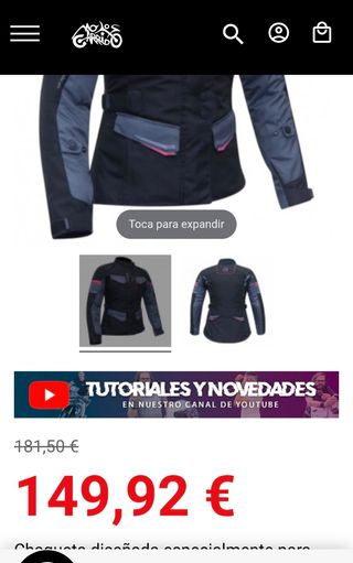 Chaqueta Moto Mujer Negra-Gris Talla L