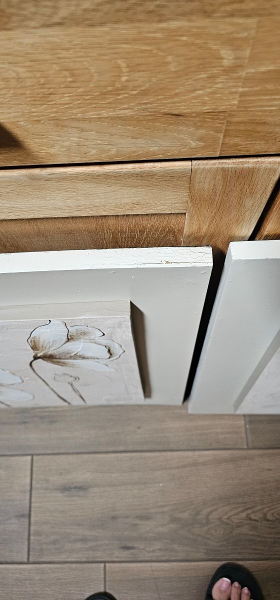 Juego 3 cuadros flores beige y marrón