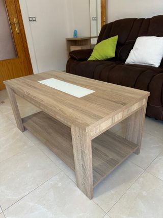 Mesa de centro madera y cristal
