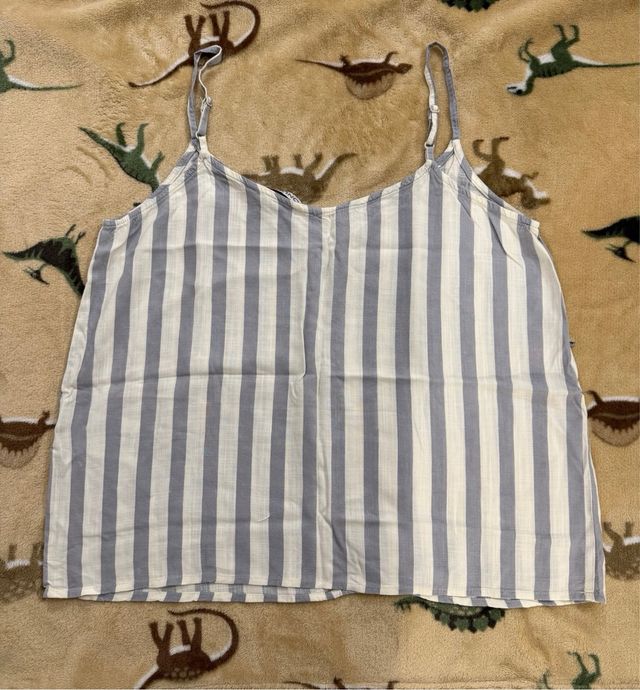 ONLY Top con bretelle righe blu/bianco