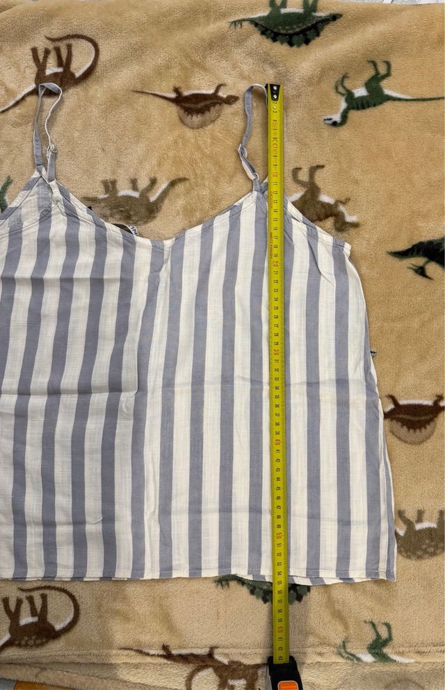 ONLY Top con bretelle righe blu/bianco