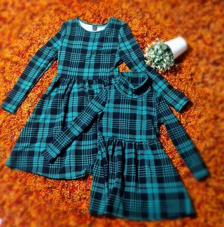 Vestido de cuadros madre e hija conjunto