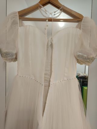 Vestido tul rosado y lentejuelas 