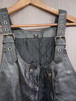 Pantalón de moto de cuero negro
