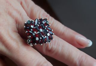 Anillos Plata Nácar y  Granate